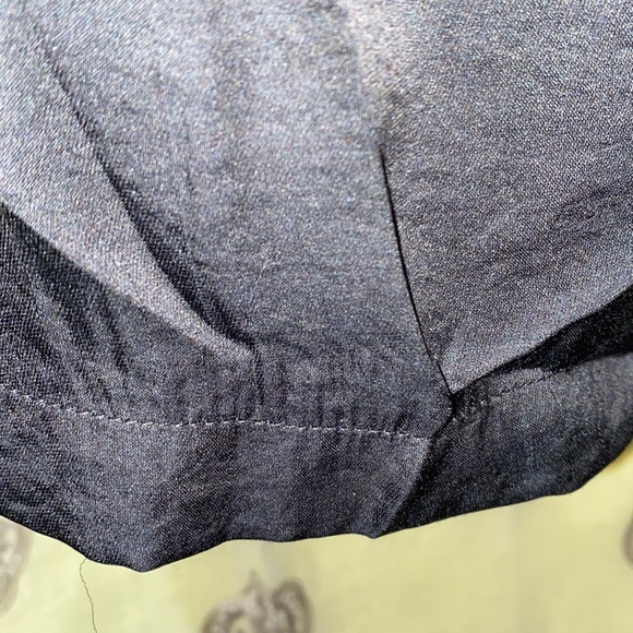 A 3+1 BLACK POLYESTER ROMPER SZ LAPELS COLLAR CRISSCROSS BODICE V-NECK - Picture 10 of 12